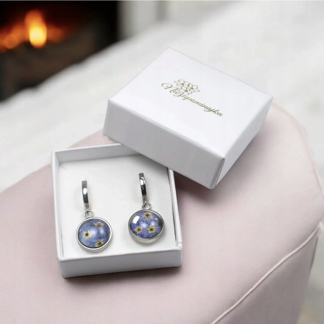 KOLCZYKI Z NIEZAPOMINAJKĄ