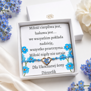BRANSOLETKA SERCE NIEZAPOMINAJKA