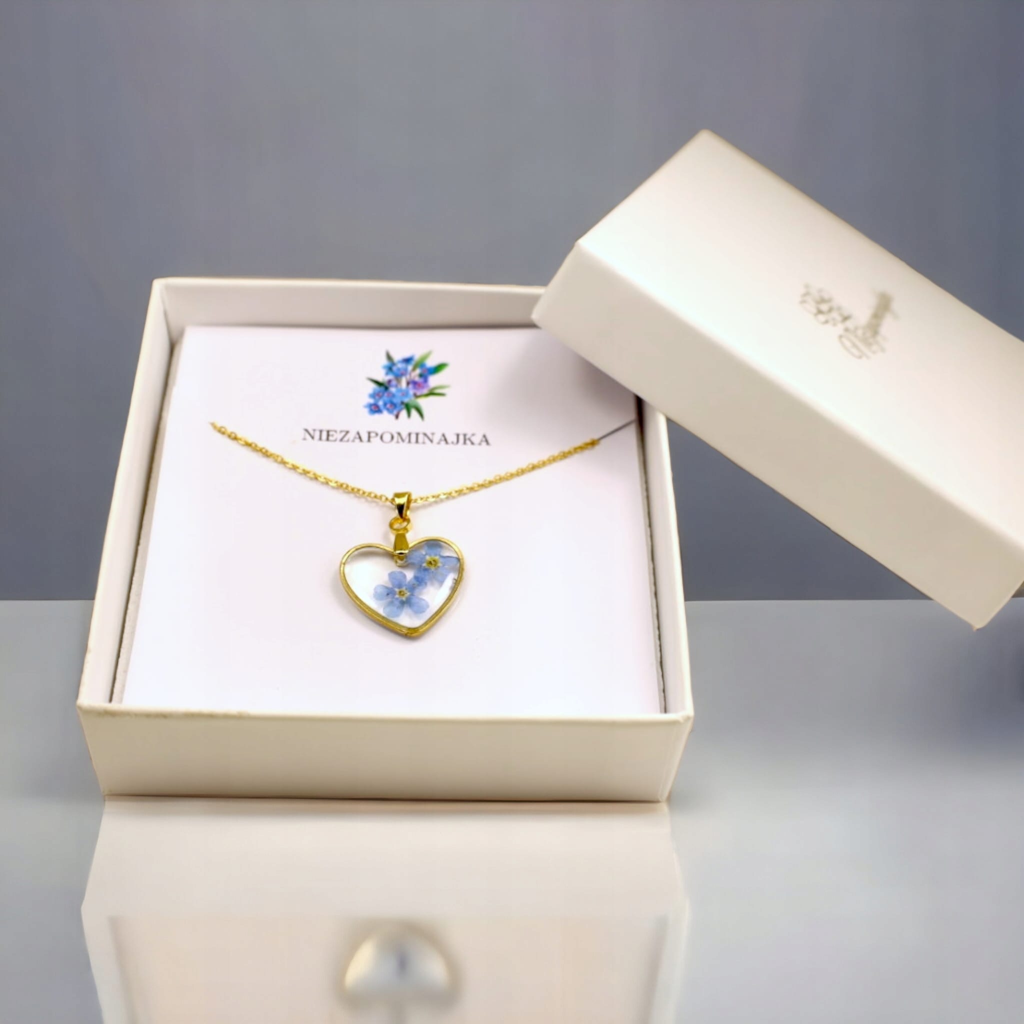 NASZYJNIK NIEZAPOMINAJKA SERCE