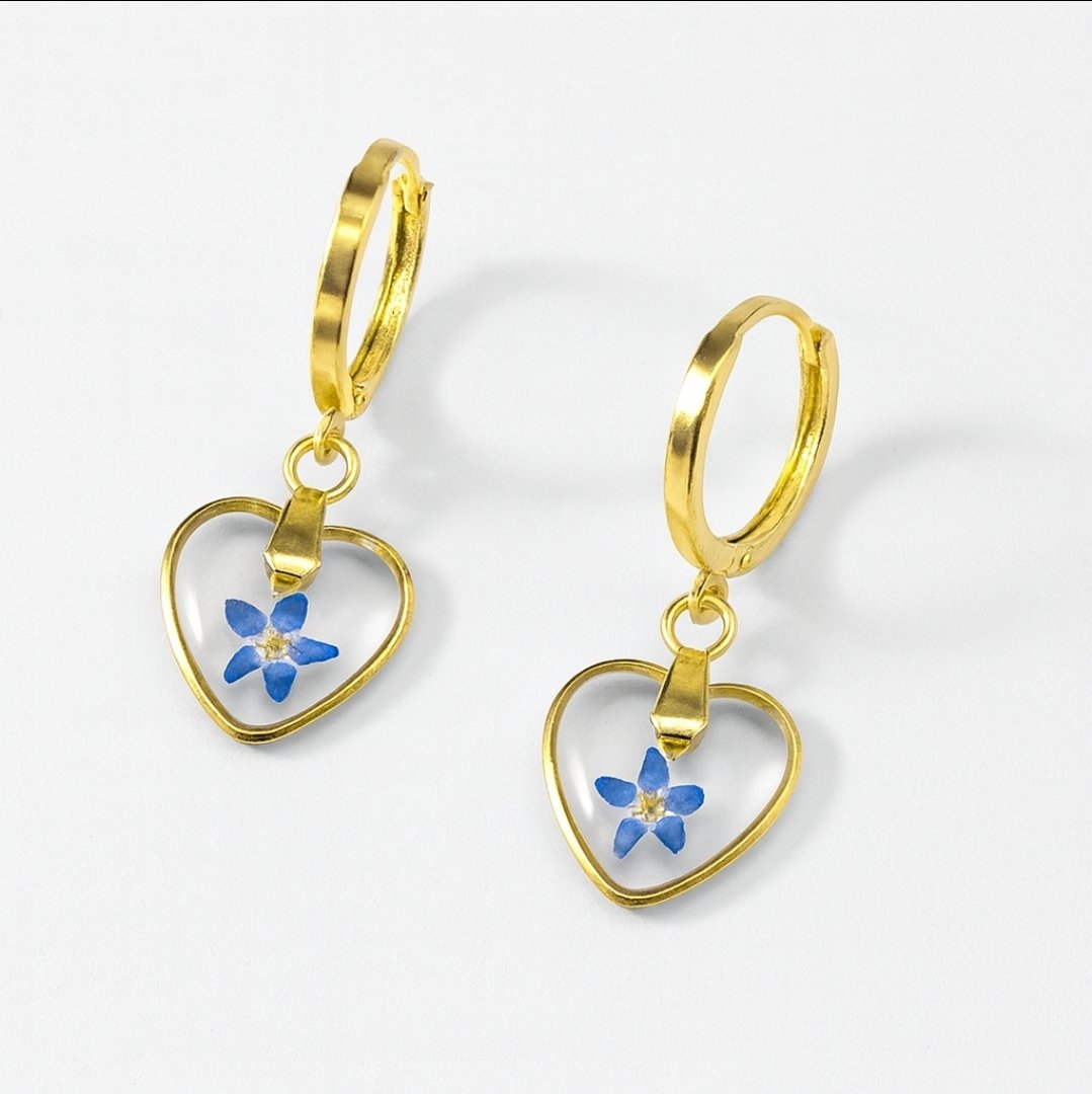 KOLCZYKI NIEZAPOMINAJKI SERCA