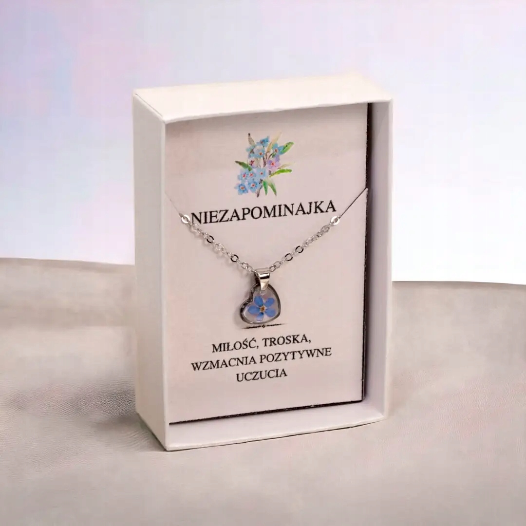 NASZYJNIK SERCE NIEZAPOMINAJKA
