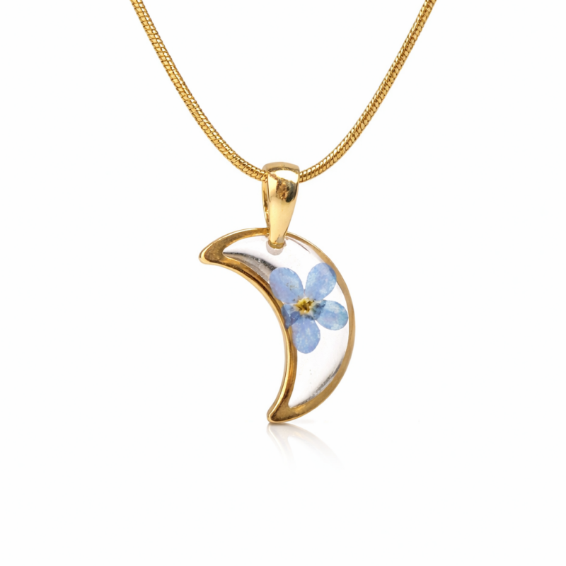 NASZYJNIK LUNA Z NIEZAPOMINAJKĄ