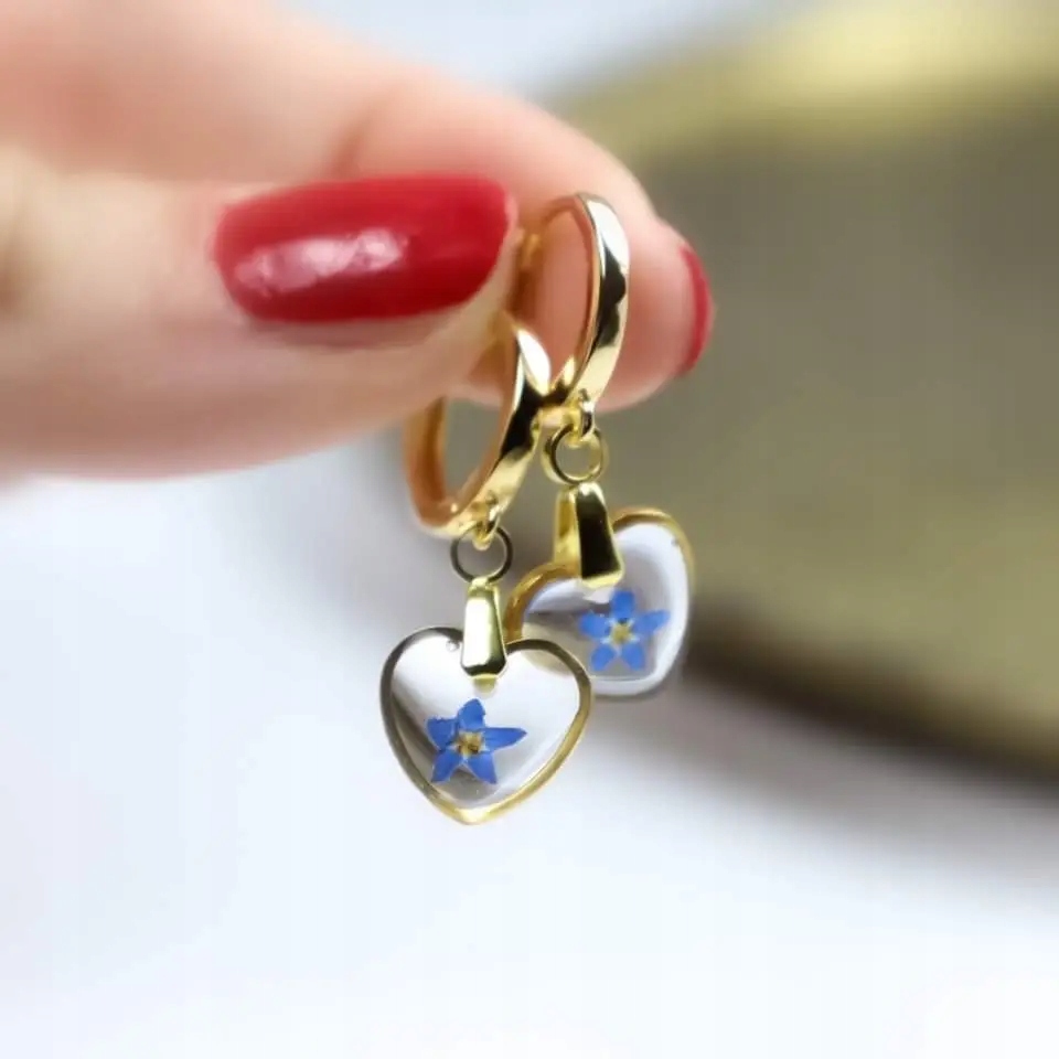 KOLCZYKI NIEZAPOMINAJKI SERCA