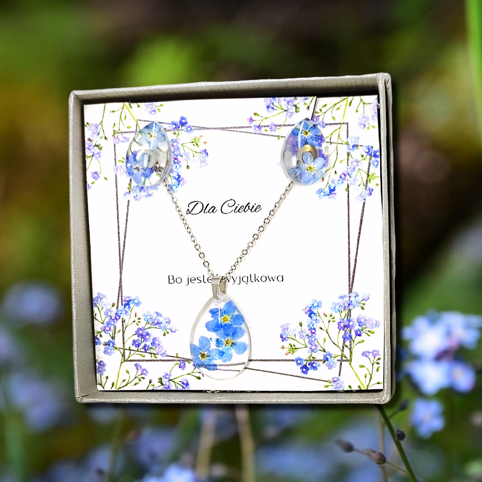 ZESTAW Z NIEZAPOMINAJKAMI ŁEZKI PREZENT UNIKATOWY