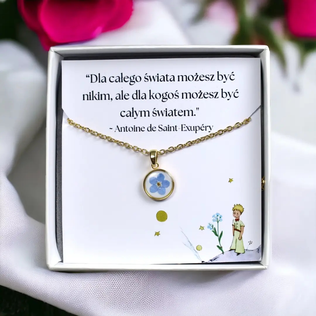 NASZYJNIK Z NIEZAPOMINAJKĄ OKRĄGŁY