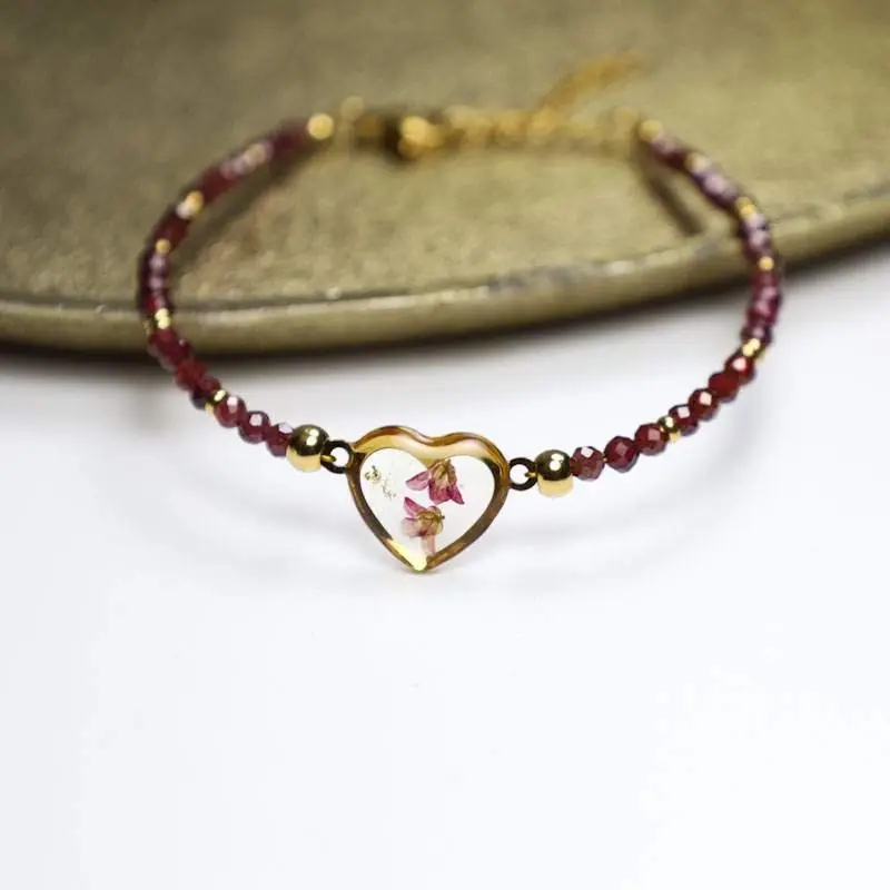 BRANSOLETKA GRANAT I SMAGLICZKA