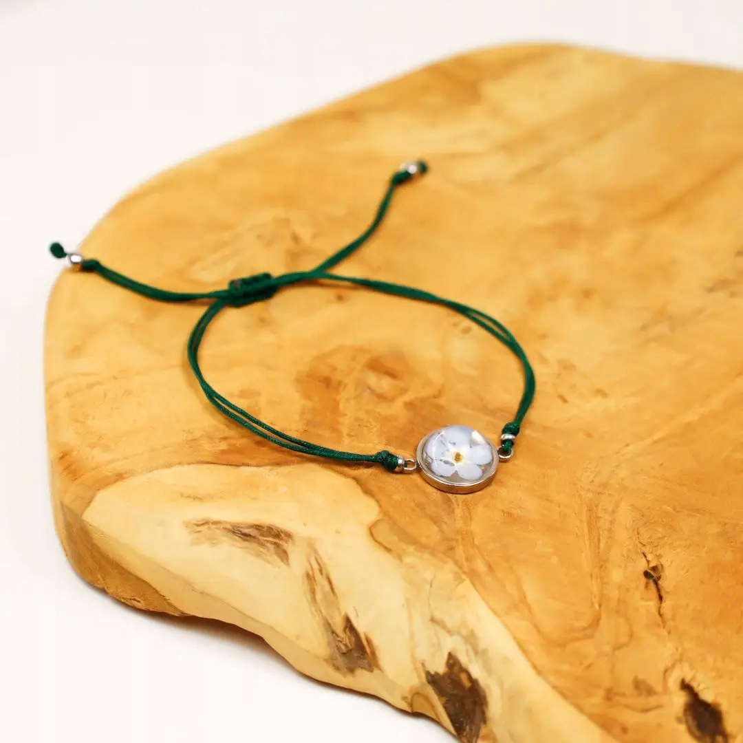 Bransoletka z kwiatem Niezapominajki