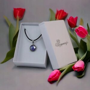 NASZYJNIK NIEZAPOMINAJKA RZEMYK CZARNY