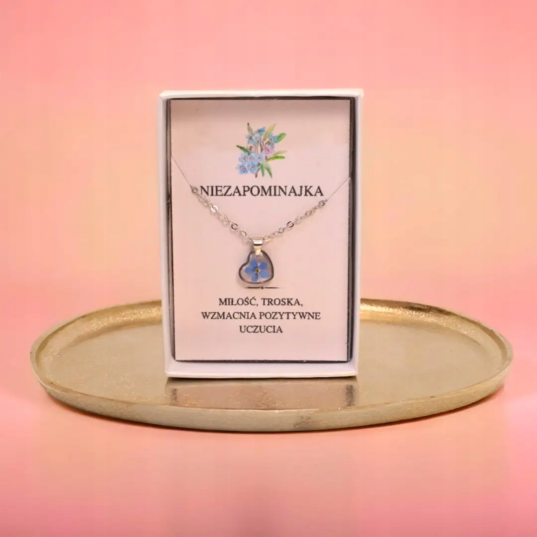 NASZYJNIK SERCE NIEZAPOMINAJKA