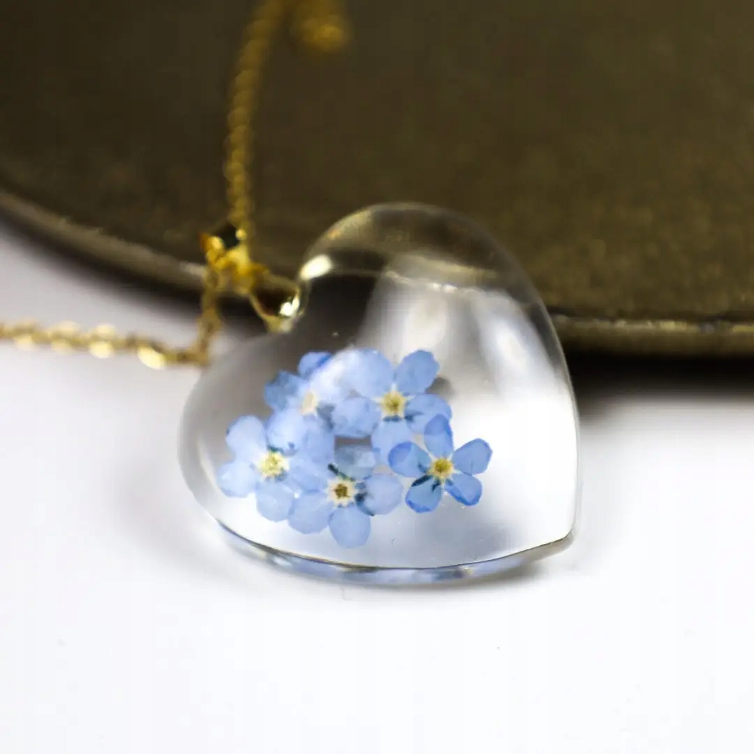 NASZYJNIK SERCE NIEZAPOMINAJKI