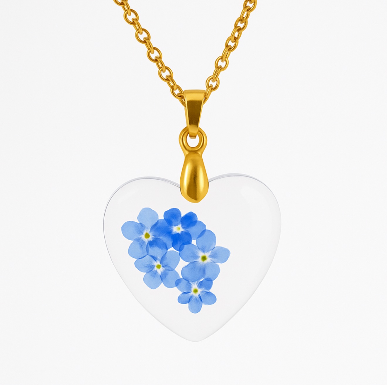 NASZYJNIK SERCE NIEZAPOMINAJKI