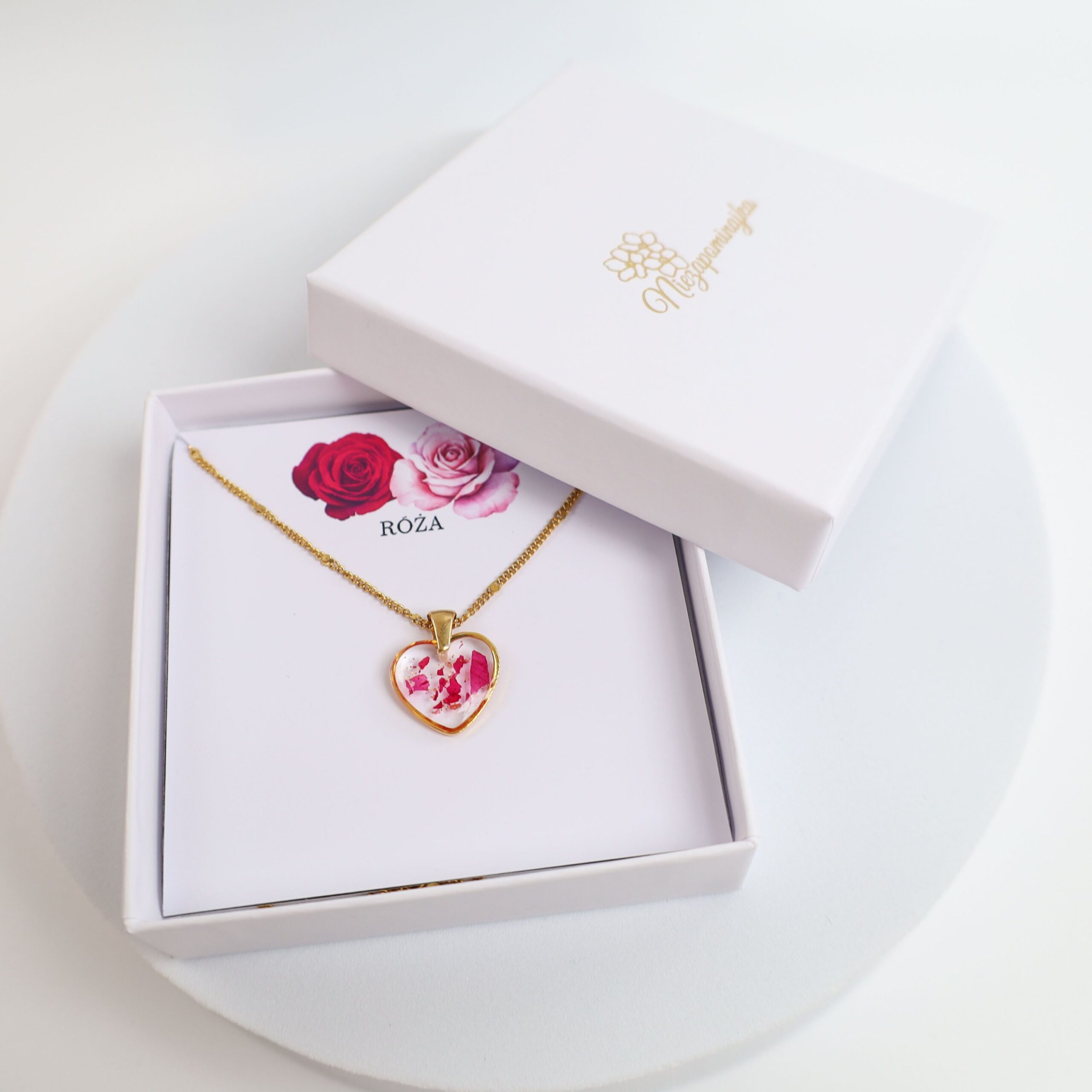 NASZYJNIK RÓŻA SERCE