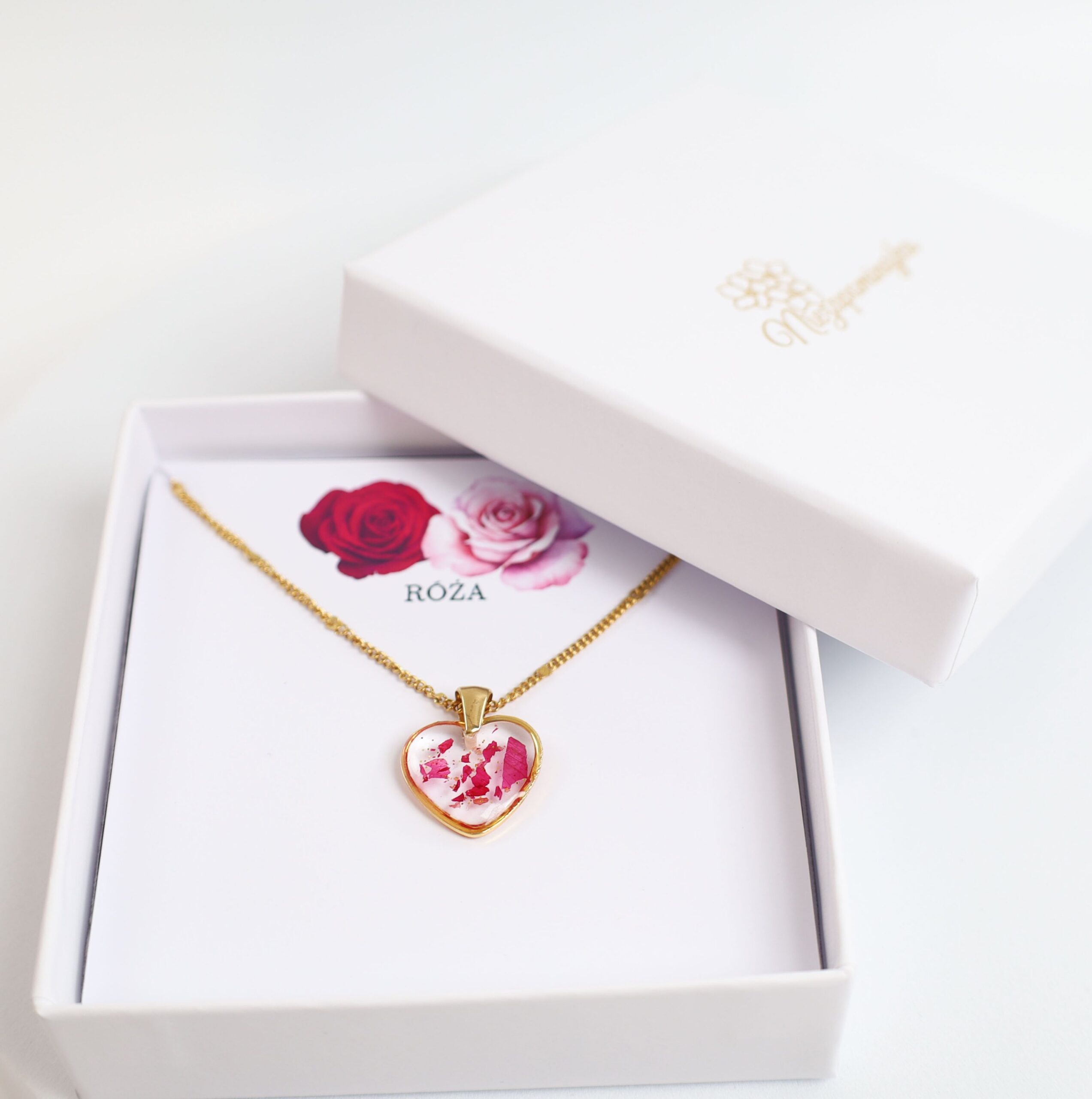 NASZYJNIK RÓŻA SERCE