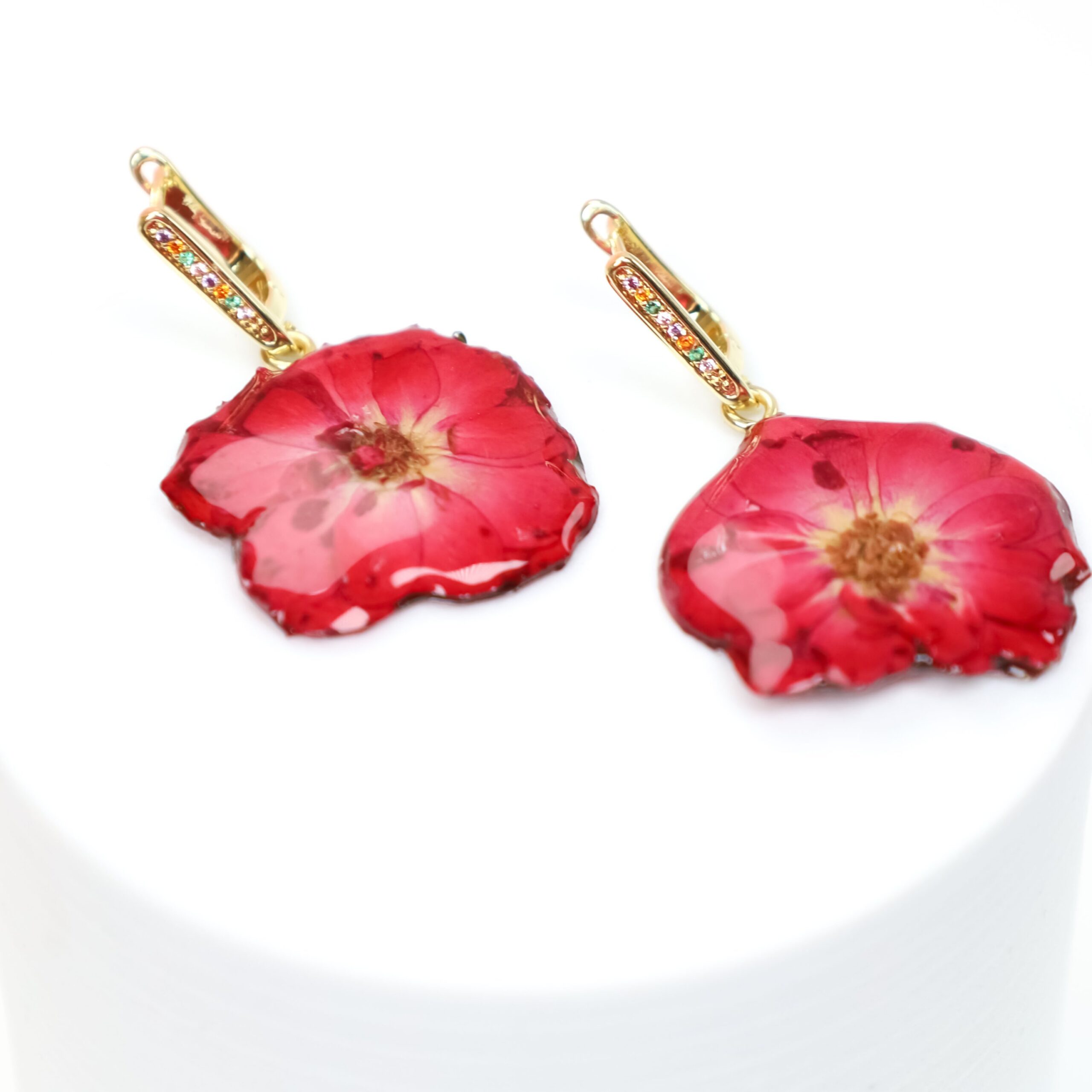 KOLCZYKI RÓŻE KRYSZTAŁY