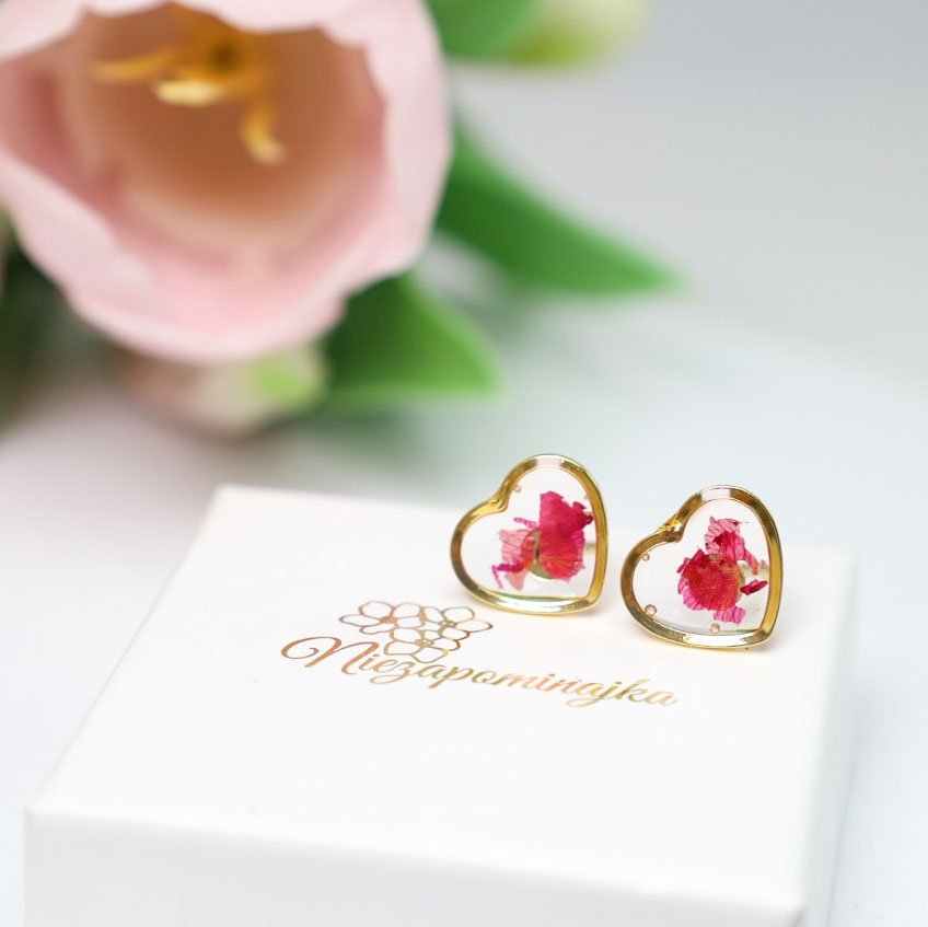 KOLCZYKI SZTYFTY RÓŻA