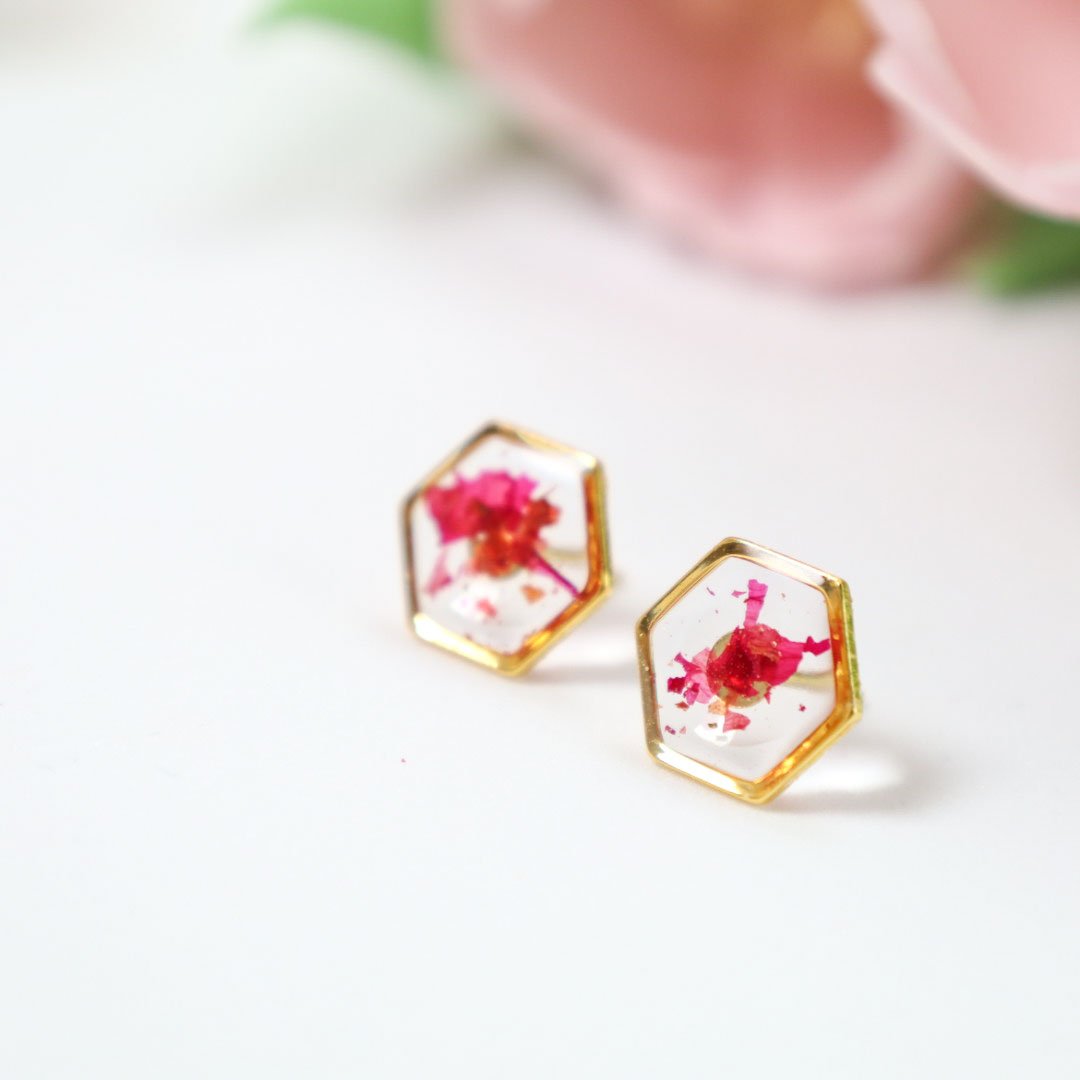 KOLCZYKI SZTYFTY RÓŻA