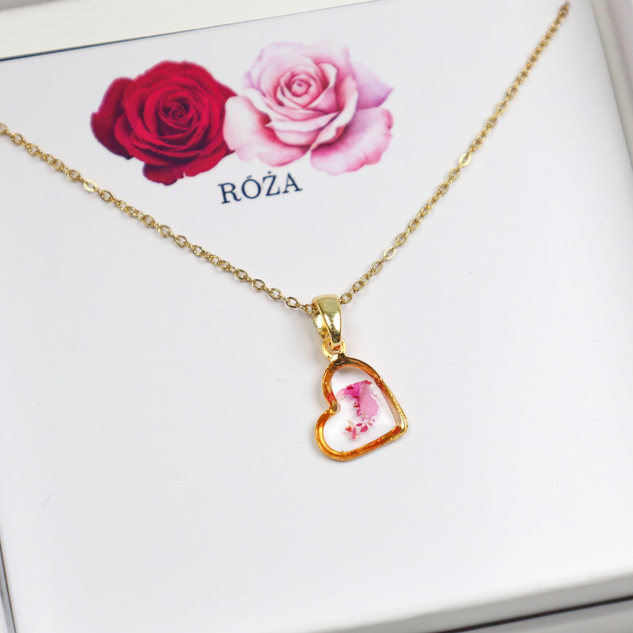 NASZYJNIK RÓŻA SERCE