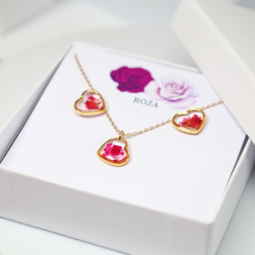 DELIKATNY ZESTAW RÓŻA SERCA