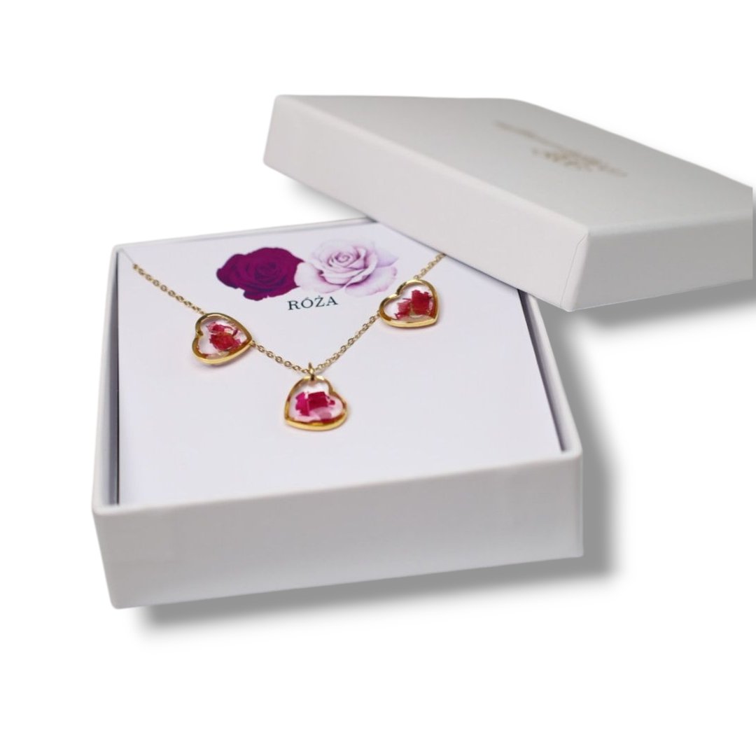 DELIKATNY ZESTAW RÓŻA SERCA