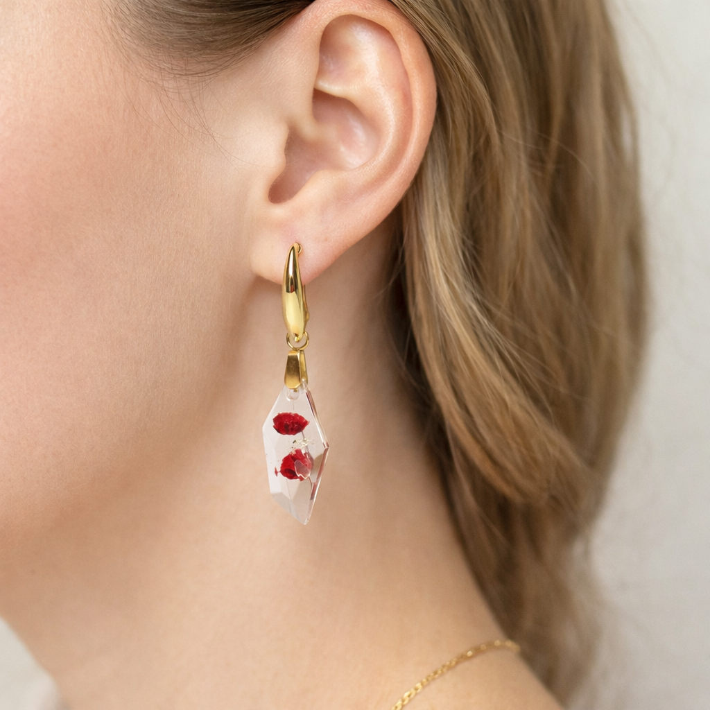 KOLCZYKI CZERWONA GIPSÓWKA