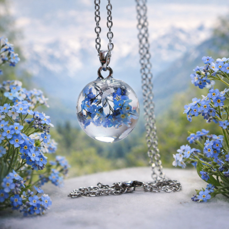 NASZYJNIK KULA Z NIEZAPOMINAJKĄ