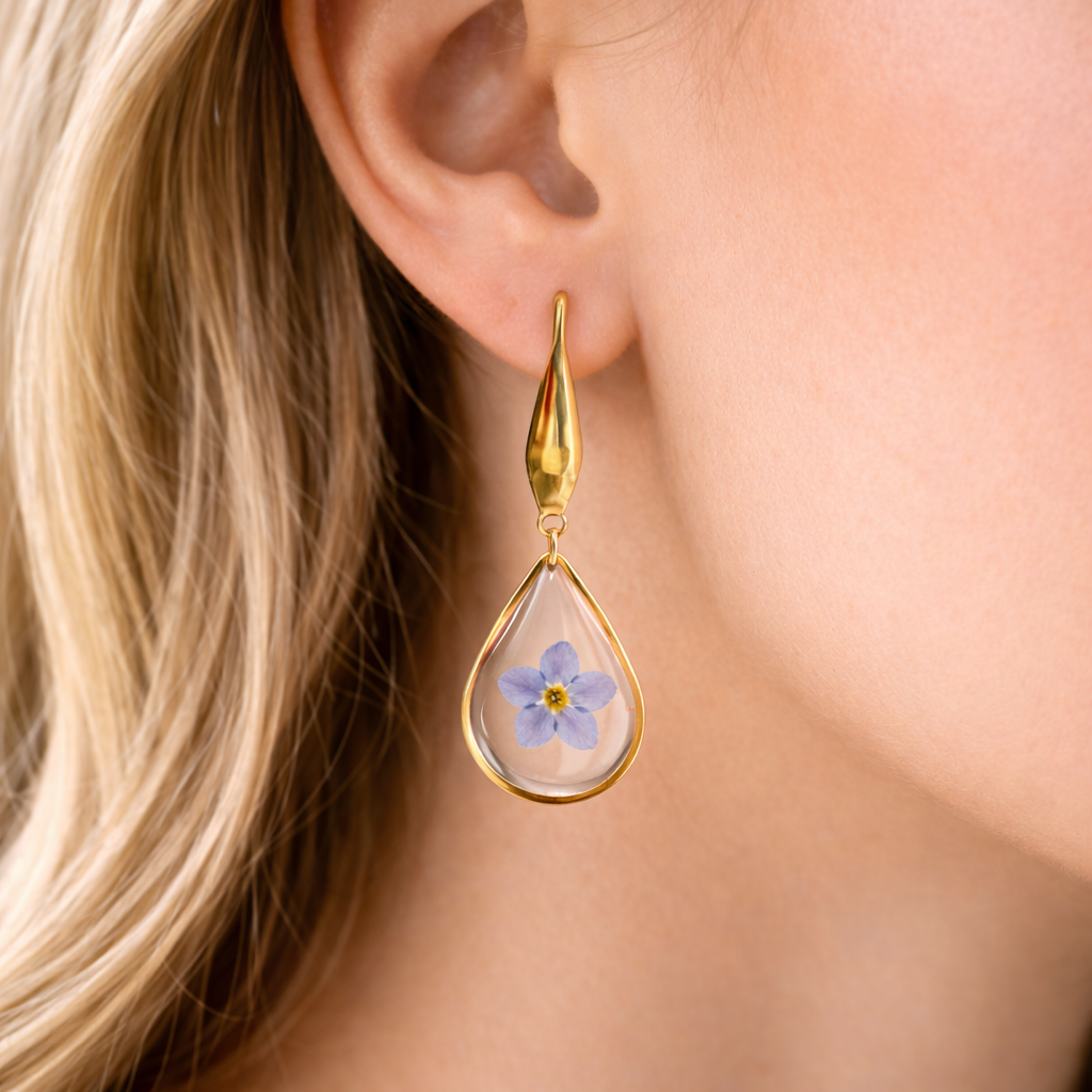 KOLCZYKI NIEZAPOMINAJKA ŁEZKI