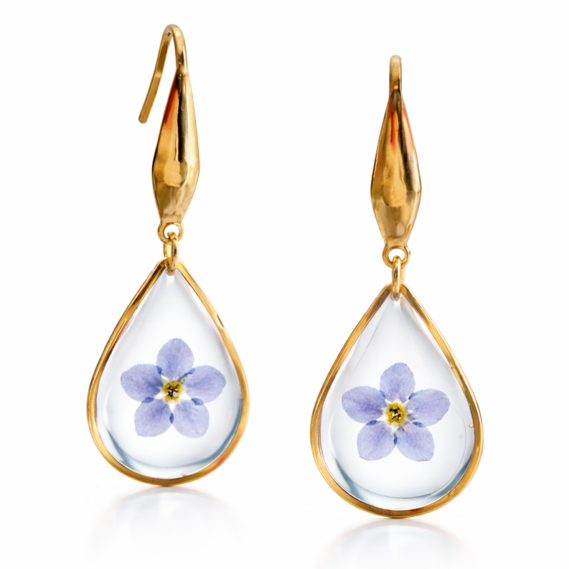 KOLCZYKI NIEZAPOMINAJKA ŁEZKI