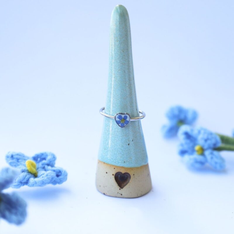 PIERŚCIONEK Z NIEZAPOMINAJKĄ SERCE