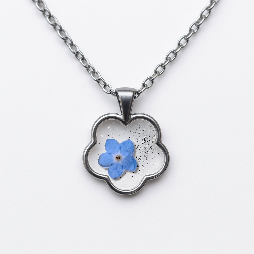 NASZYJNIK KWIATUSZEK Z NIEZAPOMINAJKĄ