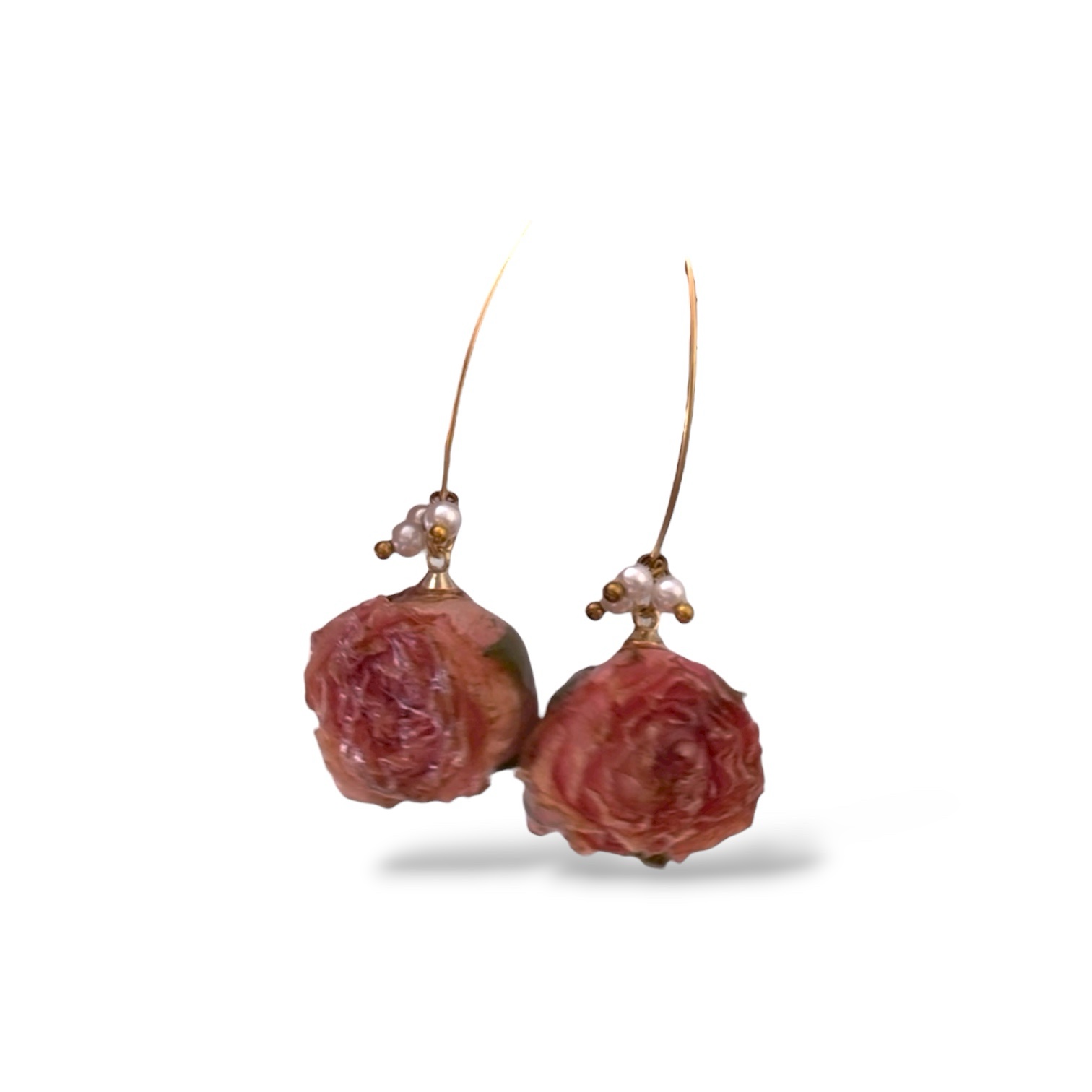 KOLCZYKI POMARAŃCZOWE RÓŻE