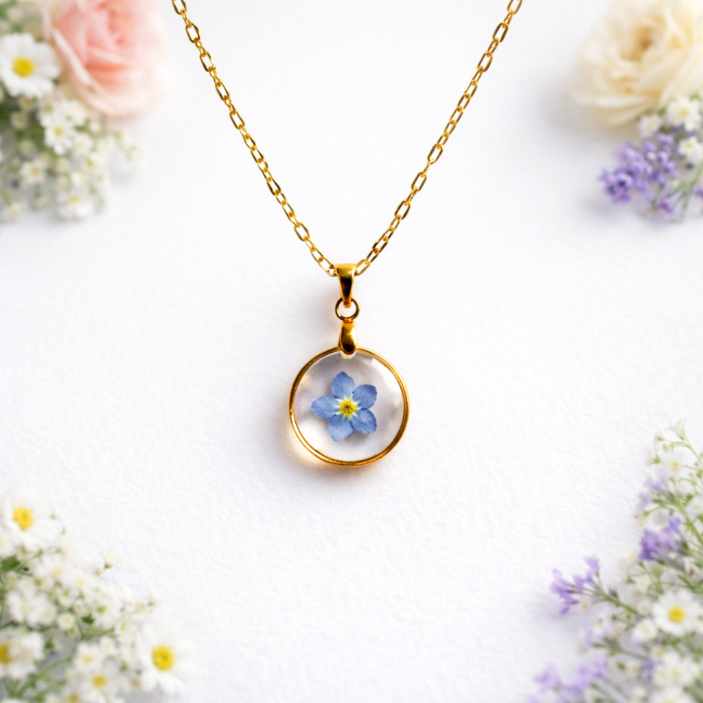 NASZYJNIK OKRĄGŁY NIEZAPOMINAJKA