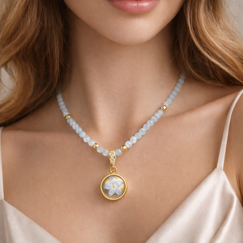 AKWAMARYN Z NIEZAPOMINAJKĄ