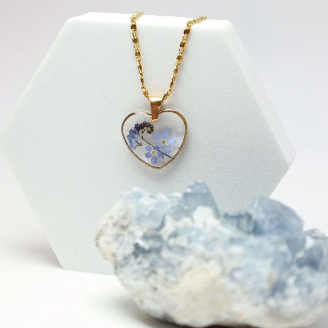 NASZYJNIK SERCE NIEZAPOMINAJKA