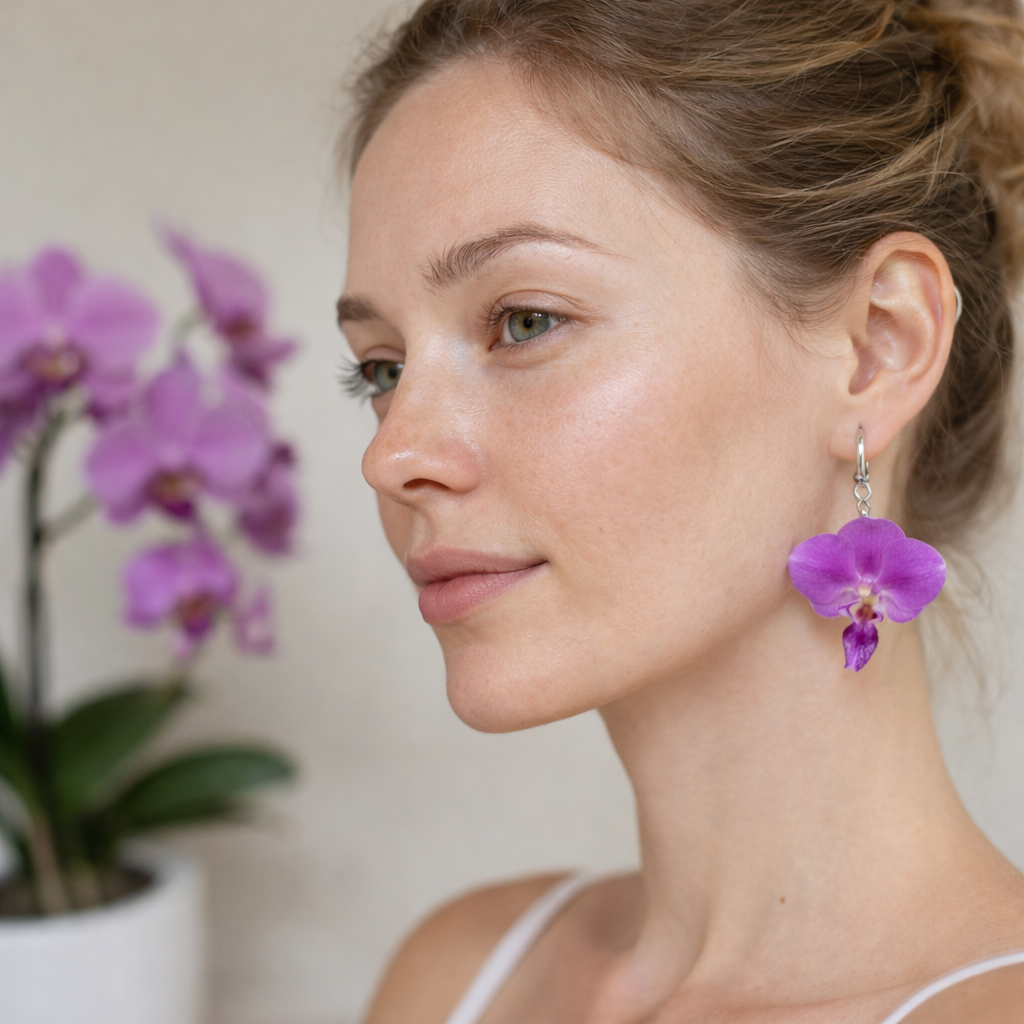 KOLCZYKI STORCZYKI FIOLETOWE